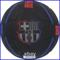 Gavi FC Barcelona Autographed Black Logo Soccer Ball