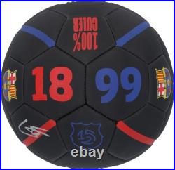 Gavi FC Barcelona Autographed Black Logo Soccer Ball