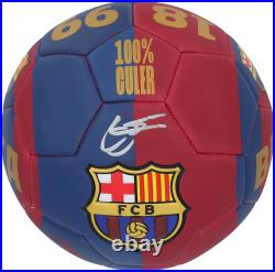 Gavi FC Barcelona Autographed Red & Blue Logo Soccer Ball