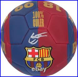 Gavi FC Barcelona Autographed Red & Blue Logo Soccer Ball