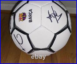 Hansi Flick & Joan Laporta Dual Signed Barcelona Fc Full Size Soccer Ball Coa