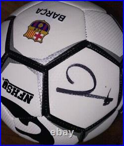 Hansi Flick & Joan Laporta Dual Signed Barcelona Fc Full Size Soccer Ball Coa