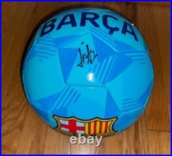 Hansi Flick Signed Barcelona Fc Logo Blue Full Size Soccer Ball Proof Coa