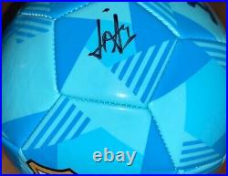 Hansi Flick Signed Barcelona Fc Logo Blue Full Size Soccer Ball Proof Coa