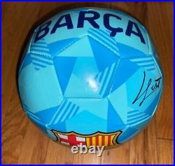 Hector Fort Signed Barcelona Fc Blue Logo Full Size Soccer Ball Coa