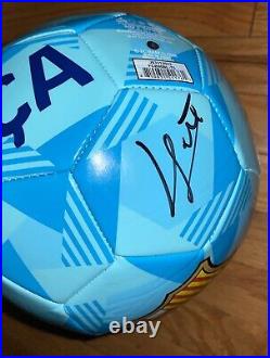 Hector Fort Signed Barcelona Fc Blue Logo Full Size Soccer Ball Coa