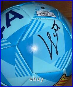 Hector Fort Signed Barcelona Fc Blue Logo Full Size Soccer Ball Coa
