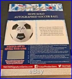 Hope Solo Autograph Auto Signed Soccer Ball! Tristar Redemption Unscratched Code