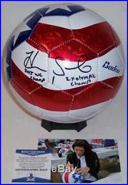 Hope Solo Hand Signed Baden Soccer Ball 2x Olympic Gold 2015 Wc Champs Beckett
