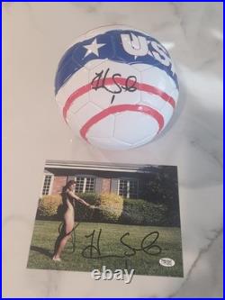 Hope Solo Signed Auto USA Full Size Soccer Ball and 8x10 Photo Primetime COA