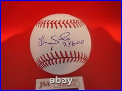 Hope Solo Signed MLB Baseball With 2 X GOLD JSA WB456846