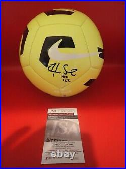Hope Solo Signed Nike Soccer Ball With HOF 22 JSA WB456859