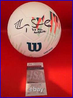 Hope Solo Signed Wilson Soccer Ball With 3 X ALL AMERICAN JSA WB456861