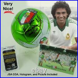 Hugo Sanchez Autographed Mexico National Team Soccer Ball with JSA COA