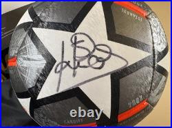ICONS Patrick Kluivert Barcelona Signed 2021 UEFA Champs Soccer Ball COA