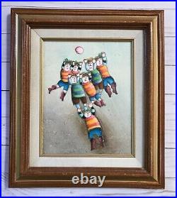 J Roybal Original Oil Canvas Painting Kids Playing Ball Soccer