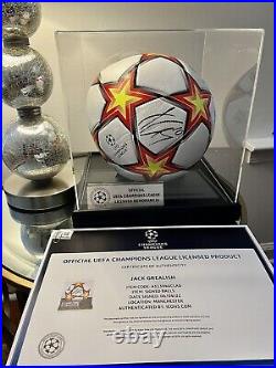 Jack Grealish Manchester City Signed UEFA Champs League Soccer Ball-Icons