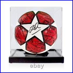 Jordan Henderson Signed 2018-19 Champions League Final Football. Display Case