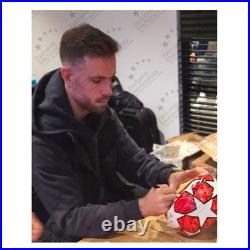 Jordan Henderson Signed 2018-19 Champions League Final Football. Display Case