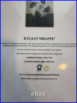Kylian Mbappe 2018 FIFA World Cup Signed Soccer Ball COA Certificate of Auth