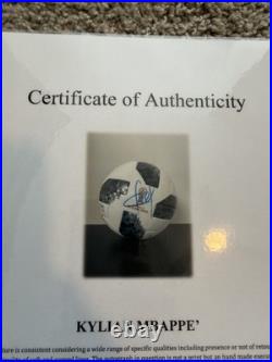 Kylian Mbappe 2018 FIFA World Cup Signed Soccer Ball COA Certificate of Auth