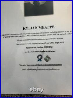 Kylian Mbappe 2018 FIFA World Cup Signed Soccer Ball COA Certificate of Auth