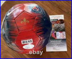 Kylian Mbappe signed Paris Saint-Germain Mini Soccer Ball JSA COA Rare