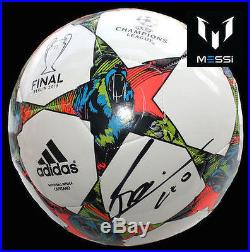 LIONEL MESSI Autographed 2014-15 Champions League Soccer Ball ICONS