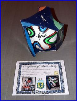 LIONEL MESSI SIGNED SOCCER BALL WORLD CUP ARGENTINA BARCELONA + COA