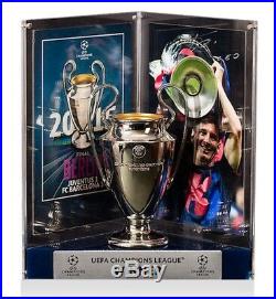 LIONEL MESSI Signed Barcelona UEFA 2015 Replica Trophy Display ICONS