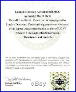Landon Donovan LA Galaxy Autographed MLS Soccer Ball Upper Deck Certified
