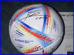 Lionel Leo Messi Signed 2022 World Cup Soccer Ball GOAT Miami PSA/DNA LOA