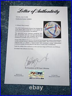 Lionel Leo Messi Signed 2022 World Cup Soccer Ball GOAT Miami PSA/DNA LOA