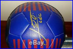 Lionel Messi Personally Hand Signed Barcelona Ball + Coa + Stand
