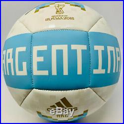 Lionel Messi Signed Adidas Argentina Soccer Ball World Cup Beckett BAS COA