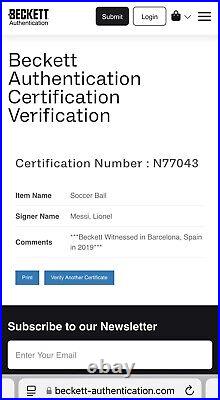 Lionel Messi Signed Adidas Soccer Ball BECKETT