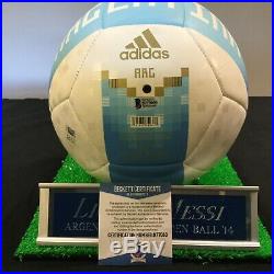 Lionel Messi Signed Auto Argentina World Cup Ball + UV Protective Display BAS