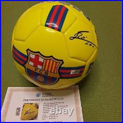 Lionel Messi Signed Autographed Barcelona FC Soccer Ball With COA