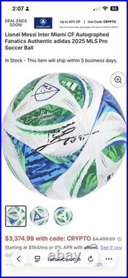 Lionel Messi Signed Autographed Soccer Ball with Fanatics COA AUTHENTIC