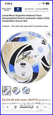 Lionel Messi Signed Autographed Soccer Ball with Fanatics COA AUTHENTIC