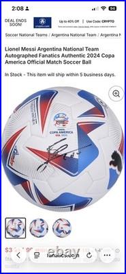 Lionel Messi Signed Autographed Soccer Ball with Fanatics COA AUTHENTIC