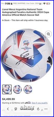 Lionel Messi Signed Autographed Soccer Ball with Fanatics COA AUTHENTIC