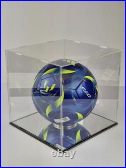 Lionel Messi Soccer Ball Hand Signed+Acrylic cube+COA+Free shipping