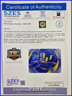 Lionel Messi Soccer Ball Hand Signed+Acrylic cube+COA+Free shipping