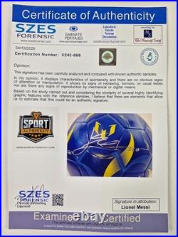 Lionel Messi Soccer Ball Hand Signed+Acrylic cube+COA+Free shipping