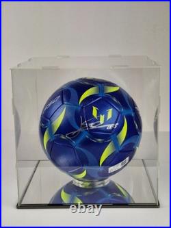 Lionel Messi Soccer Ball Hand Signed+Acrylic cube+COA+Free shipping