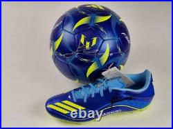 Lionel Messi Soccer Ball+shoe+Hand Signed by Messi+COA+Free shipping=02 pieces