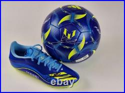 Lionel Messi Soccer Ball+shoe+Hand Signed by Messi+COA+Free shipping=02 pieces