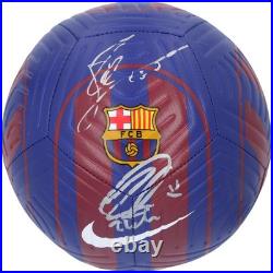 Lionel Messi & Zlatan Ibrahimovic Barcelona Signed Nike Home Academy Soccer Ball