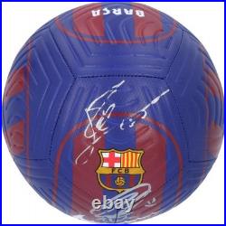 Lionel Messi & Zlatan Ibrahimovic Barcelona Signed Nike Home Academy Soccer Ball